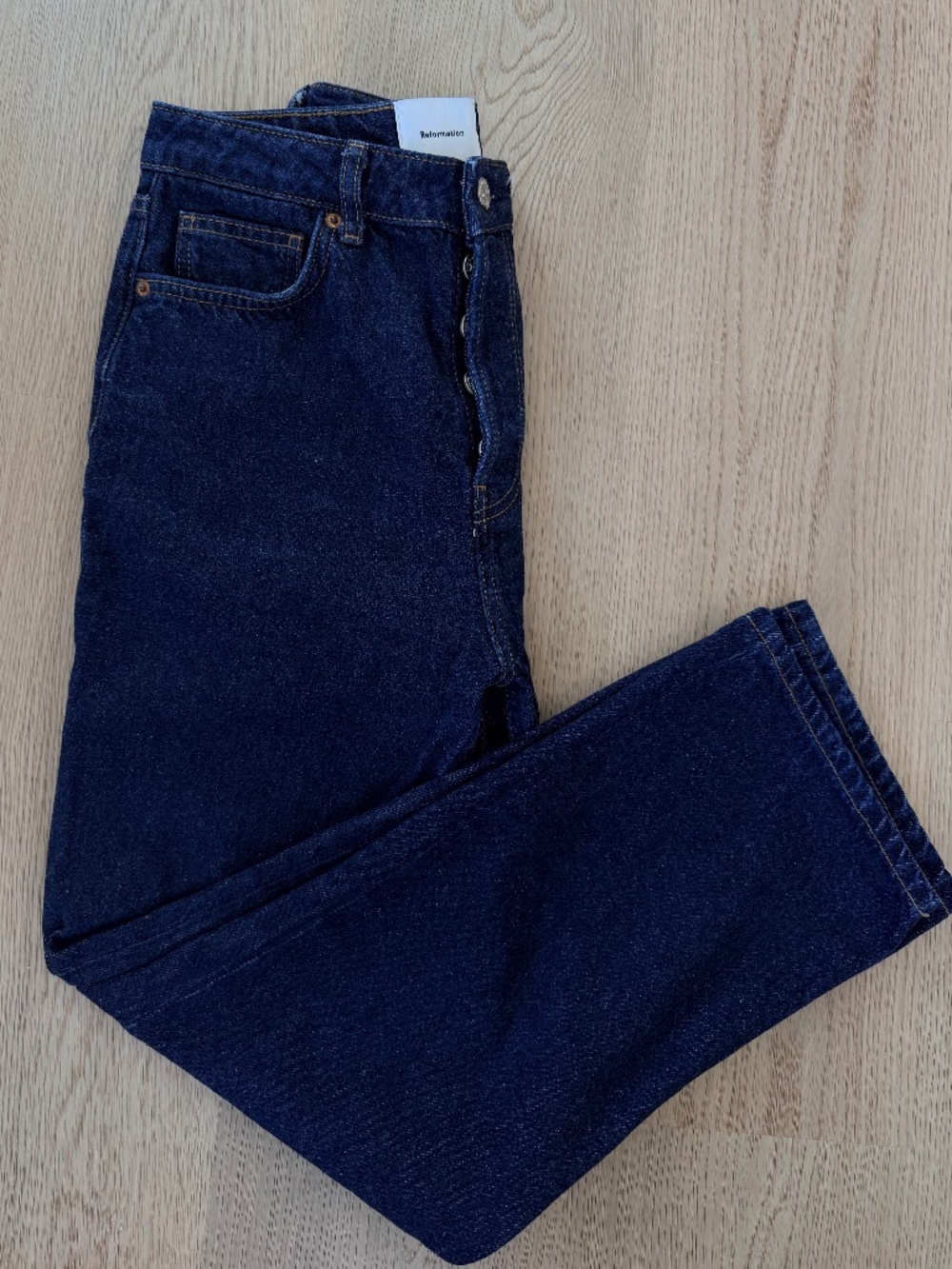 REFORMATION Cynthia High Rise Straight Cropped Jeans (Ondine)